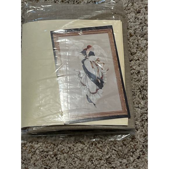 Lavender & Lace  Angel of Hope Cross Stitch Kit 1991 Pattern Linen - Picture 2 of 7